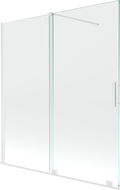 Mexen Velar Duschabtrennung, 2-flügelig, Schiebetür 150 x 150 cm, transparent, weiß - 896-150-000-01-20