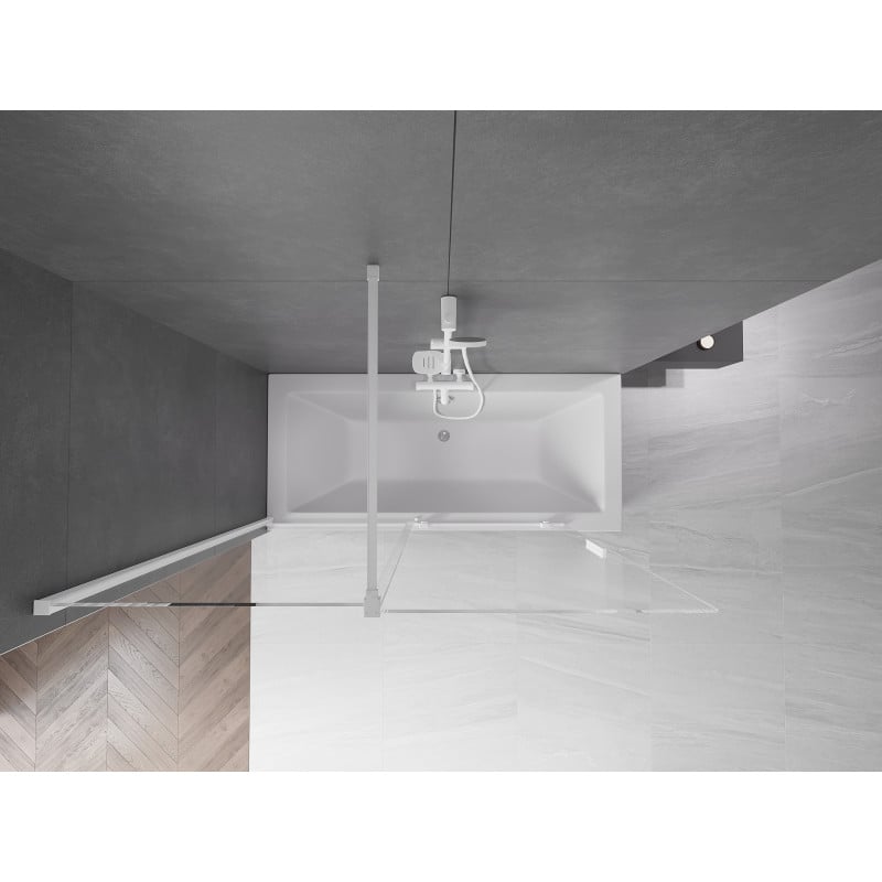 Mexen Velar Duschabtrennung, 2-flügelig, Schiebetür 150 x 150 cm, transparent, weiß - 896-150-000-01-20