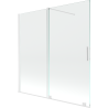 Mexen Velar 2-flügelige, verschiebbare Badewannenabtrennung 160 x 150 cm, transparent, weiß - 896-160-000-01-20
