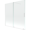 Mexen Velar Duschabtrennung für die Badewanne, 2-flügelig, verschiebbar, 160 x 150 cm, transparent, weiß - 896-160-000-01-20