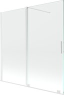 Mexen Velar Duschabtrennung für die Badewanne, 2-flügelig, verschiebbar, 160 x 150 cm, transparent, weiß - 896-160-000-01-20