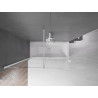 Mexen Velar 2-flügelige, abnehmbare Badewannenfaltwand 160 x 150 cm, transparent, weiß - 896-160-000-01-20