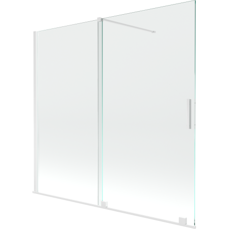 Mexen Velar zweiflügelige, verschiebbare Wannenscheibe 170 x 150 cm, transparent, weiß - 896-170-000-01-20