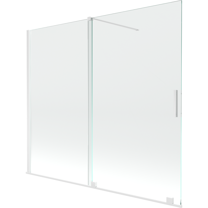 Mexen Velar Duschwand, 2-flügelig, zweigeteilt, 180 x 150 cm, transparent, weiß - 896-180-000-01-20