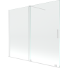 Mexen Velar Duschwand, 2-flügelig, zweigeteilt, 180 x 150 cm, transparent, weiß - 896-180-000-01-20