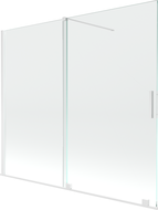 Mexen Velar Duschwand, 2-flügelig, zweigeteilt, 180 x 150 cm, transparent, weiß - 896-180-000-01-20