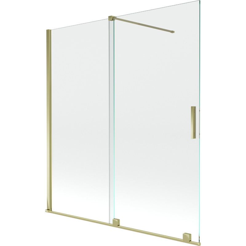 Mexen Velar 2-flügelige, verschiebbare Badewannenabtrennung 150 x 150 cm, transparent, gold - 896-150-000-01-50