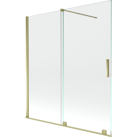 Mexen Velar 2-Flügel-Badewannenwand Regulierbare 150 x 150 cm, transparent, Gold - 896-150-000-01-50