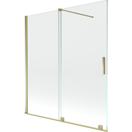Mexen Velar Badewannen-Paravent, 2-flügelig, schiebbar, 150 x 150 cm, transparent, gold - 896-150-000-01-50