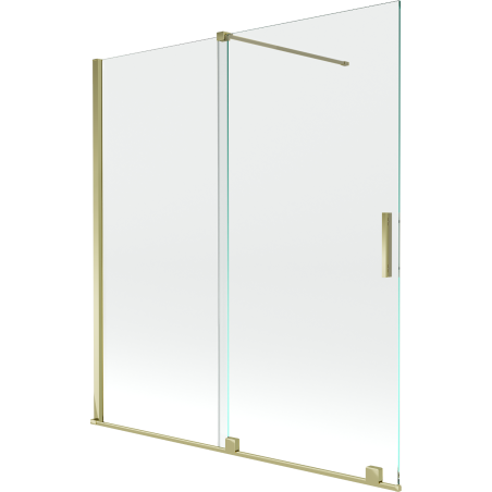 Mexen Velar zweiflügelige verschiebbare Duschabtrennung 150 x 150 cm, transparent, gold - 896-150-000-01-50