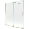 Mexen Velar 2-flügelige, verschiebbare Badewannenabtrennung 150 x 150 cm, transparent, gold - 896-150-000-01-50