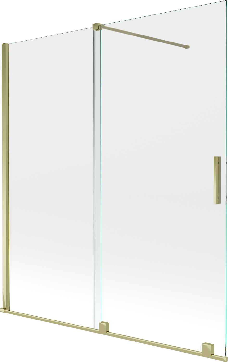 Mexen Velar 2-Flügel-Badewannenwand Regulierbare 150 x 150 cm, transparent, Gold - 896-150-000-01-50