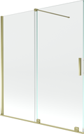 Mexen Velar Badewannen-Paravent, 2-flügelig, schiebbar, 150 x 150 cm, transparent, gold - 896-150-000-01-50