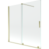 Mexen Velar zweiflügelige, schiebbare Badewannenabtrennung 160 x 150 cm, transparent, gold - 896-160-000-01-50