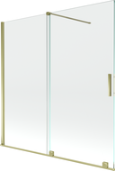 Mexen Velar Duschwand 2-flügelig verschiebbar 160 x 150 cm, transparent, gold - 896-160-000-01-50