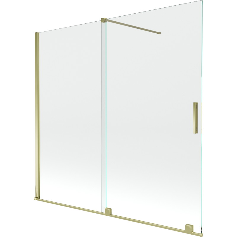 Mexen Velar 2-flügelige, verschiebbare Badewannenabtrennung 170 x 150 cm, transparent, gold - 896-170-000-01-50