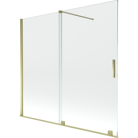 Mexen Velar 2-flügelige, verschiebbare Badewannenabtrennung 170 x 150 cm, transparent, gold - 896-170-000-01-50