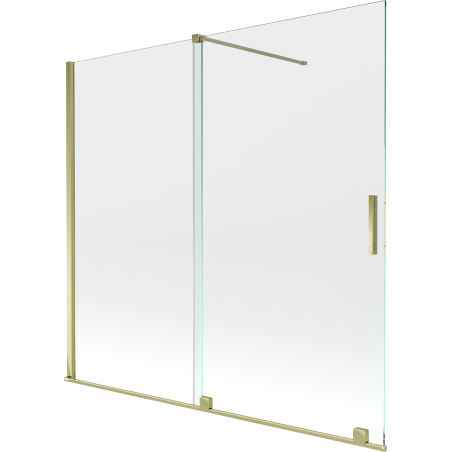 Mexen Velar Duschabtrennung 2-flügelig verschiebbar 170 x 150 cm, transparent, gold - 896-170-000-01-50