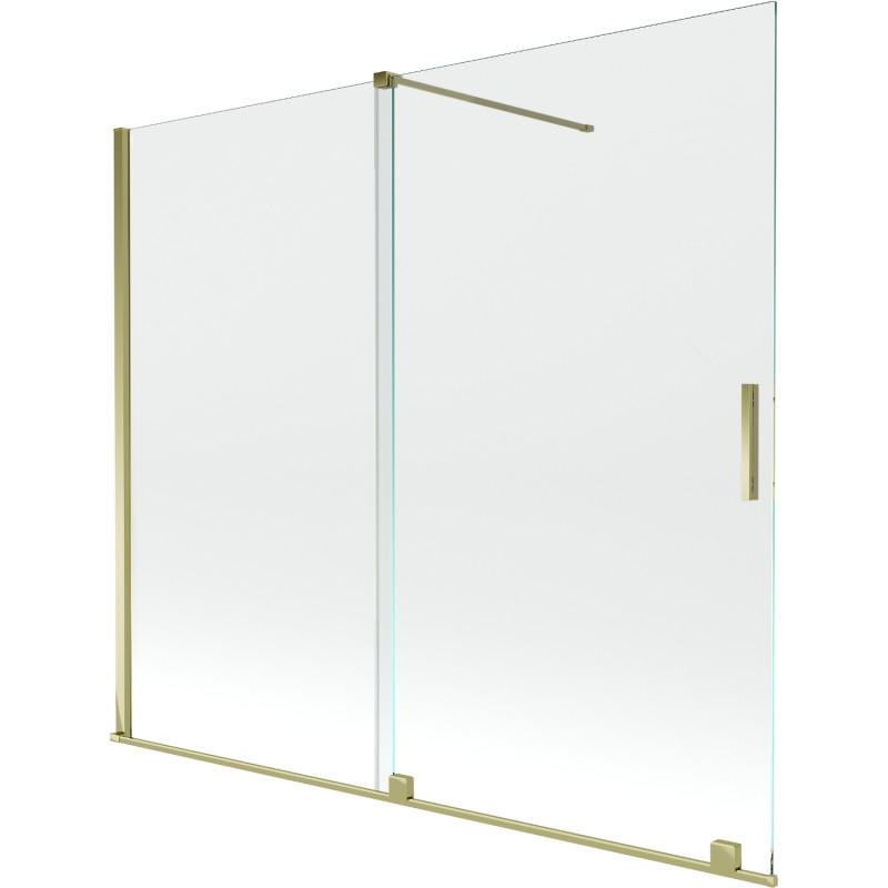 Mexen Velar 2-flügelige, verschiebbare Badewannenabtrennung 180 x 150 cm, transparent, gold - 896-180-000-01-50