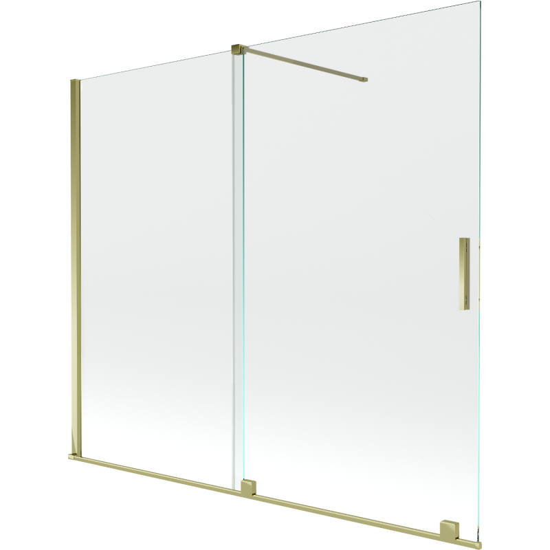 Mexen Velar Badewannenfaltwand 2-flügelig verschiebbar 180 x 150 cm, transparent, gold - 896-180-000-01-50