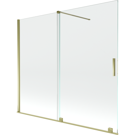 Mexen Velar Badewannenfaltwand 2-flügelig verschiebbar 180 x 150 cm, transparent, gold - 896-180-000-01-50