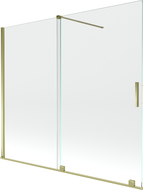 Mexen Velar Badewannenfaltwand 2-flügelig verschiebbar 180 x 150 cm, transparent, gold - 896-180-000-01-50
