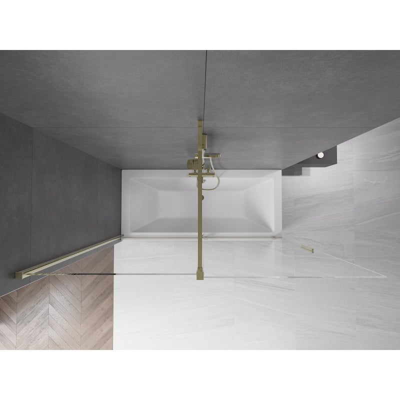 Mexen Velar Badewannenfaltwand 2-flügelig verschiebbar 180 x 150 cm, transparent, gold - 896-180-000-01-50