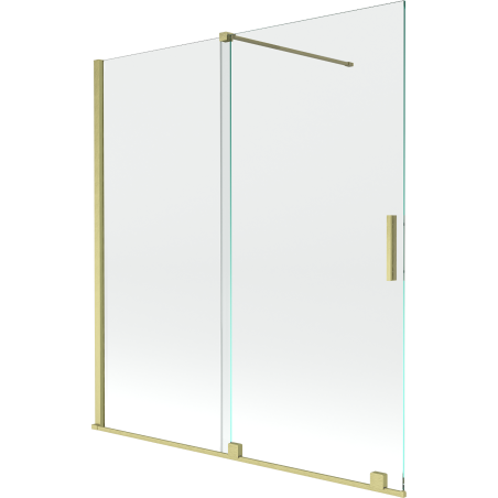 Mexen Velar Duschwand 2-flügelig verschiebbar 150 x 150 cm, transparent, gold gebürstet - 896-150-000-01-55