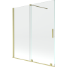 Mexen Velar 2-flügelige, verschiebbare Badewannenabtrennung 150 x 150 cm, transparent, gebürstetes Gold - 896-150-000-01-55