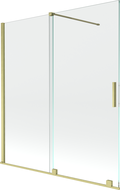 Mexen Velar Duschwand 2-flügelig verschiebbar 150 x 150 cm, transparent, gold gebürstet - 896-150-000-01-55