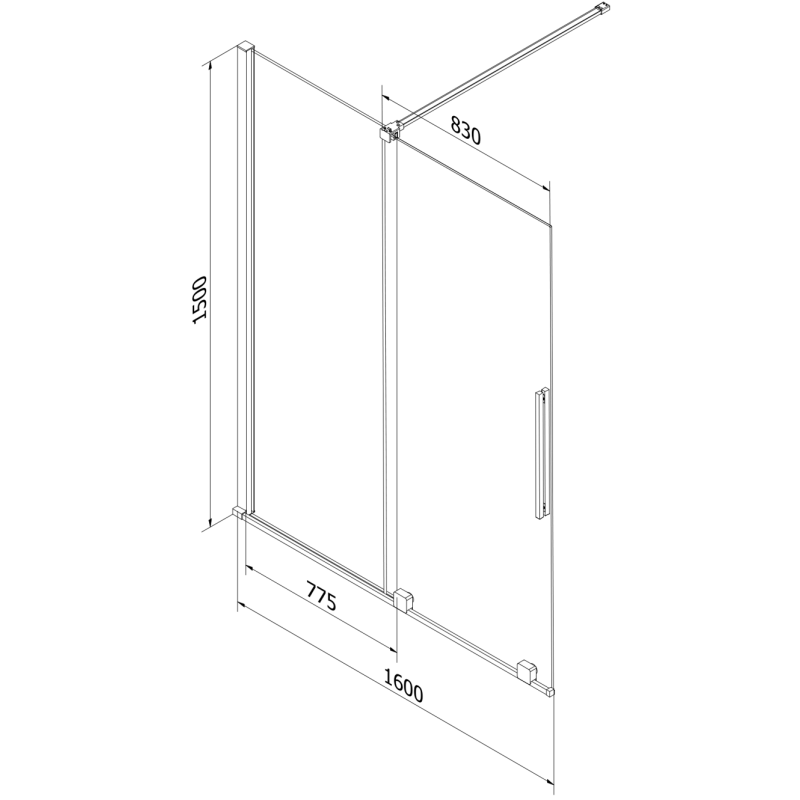 Mexen Velar Badewannenfaltwand 2-flügelig verschiebbar 160 x 150 cm, transparent, gold gebürstet - 896-160-000-01-55