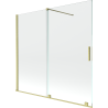 Mexen Velar Badewannenabtrennung 2-flügelig verschiebbar 160 x 150 cm, transparent, gold gebürstet - 896-160-000-01-55