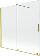 Mexen Velar Badewannenfaltwand 2-flügelig verschiebbar 160 x 150 cm, transparent, gold gebürstet - 896-160-000-01-55