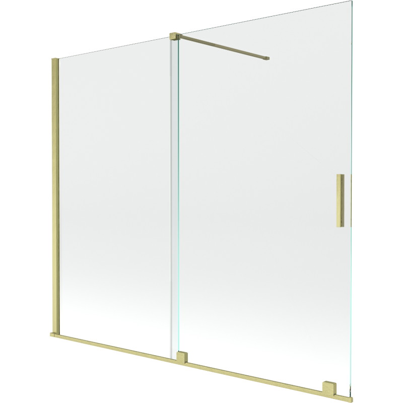 Mexen Velar 2-flügelige Schiebewand für die Badewanne 180 x 150 cm, transparent, gebürstetes Gold - 896-180-000-01-55