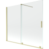 Mexen Velar, 2-flügelige Duschwand, 180 x 150 cm, transparent, gebürstet gold - 896-180-000-01-55