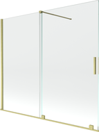 Mexen Velar, 2-flügelige Duschwand, 180 x 150 cm, transparent, gebürstet gold - 896-180-000-01-55