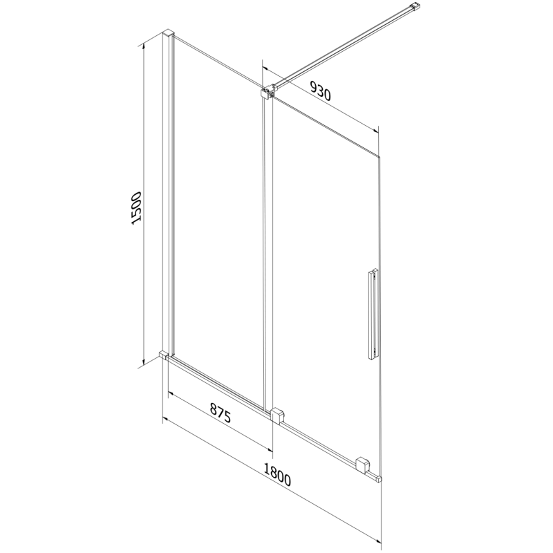 Mexen Velar, 2-flügelige Duschwand, 180 x 150 cm, transparent, gebürstet gold - 896-180-000-01-55