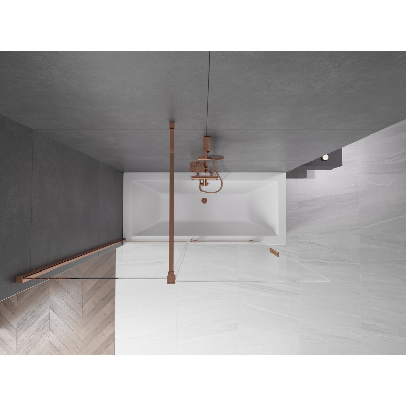 Mexen Velar Duschwand 2-teilig verschiebbar 150 x 150 cm, transparent, Roségold - 896-150-000-01-60