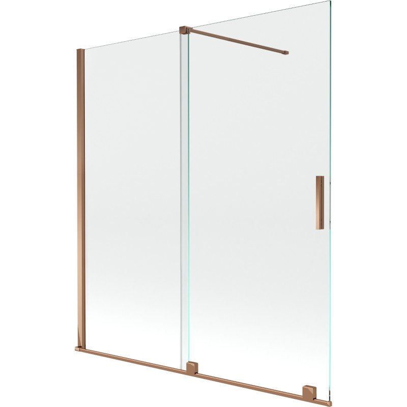 Mexen Velar 2-flügelige, 150 x 150 cm große, transparente Duschwand, Roségold - 896-150-000-01-60