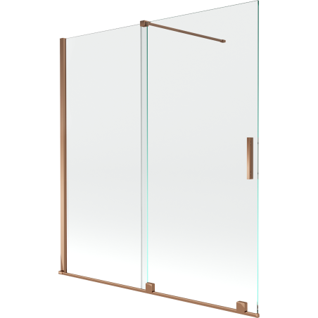 Mexen Velar Duschwand 2-teilig verschiebbar 150 x 150 cm, transparent, Roségold - 896-150-000-01-60