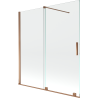 Mexen Velar 2-flügelige, verschiebbare Badewannenabtrennung 150 x 150 cm, transparent, Roségold - 896-150-000-01-60