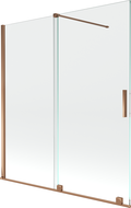 Mexen Velar Duschwand 2-teilig verschiebbar 150 x 150 cm, transparent, Roségold - 896-150-000-01-60