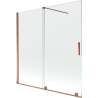 Mexen Velar 2-flügelige, verschiebbare Badewannenabtrennung 160 x 150 cm, transparent, Roségold - 896-160-000-01-60