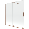 Mexen Velar Badewannenabtrennung 2-flügelig, verschiebbar 160 x 150 cm, transparent, Roségold - 896-160-000-01-60