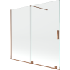 Mexen Velar zweiflügelige, schiebbare Badewannenabtrennung 170 x 150 cm, transparent, Roségold - 896-170-000-01-60