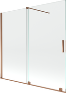 Mexen Velar Badewannenfaltwand 2-flügelig verschiebbar 170 x 150 cm, transparent, Roségold - 896-170-000-01-60
