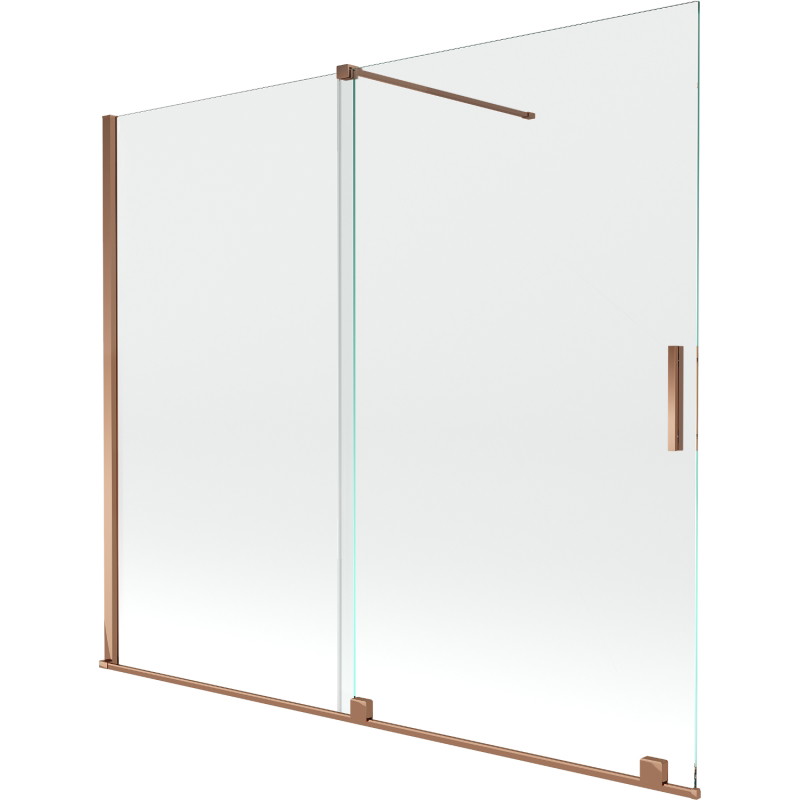 Mexen Velar zweiflügelige verschiebbare Badewannenfaltwand 180 x 150 cm, transparent, roségold - 896-180-000-01-60
