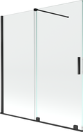 Mexen Velar zwei-flügelige, verschiebbare Badewannenfaltwand 150 x 150 cm, transparent, schwarz - 896-150-000-01-70