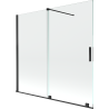 Mexen Velar 2-flügelige, verschiebbare Badewannenabtrennung 170 x 150 cm, transparent, schwarz - 896-170-000-01-70