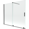 Mexen Velar 2-flügelige verschiebbare Badewannenabtrennung 180 x 150 cm, transparent, schwarz - 896-180-000-01-70